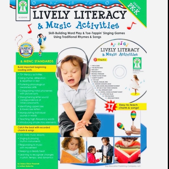 Key Education Other - Lively Literacy & Music Activities CD Set - White/Green/Blue